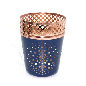 Vela de forma redonda de hierro Chapado en cobre decorativo para el hogar y tarro de vela para decoración de hogar y boda hecho a mano - Product Image 1