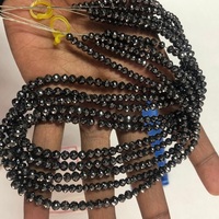 Perles rondes facettées en diamant noir naturel de 4 mm, 6 mm, 8 mm, prix de gros, pierres précieuses, fabrication de bijoux fins, bracelets, colliers AAA