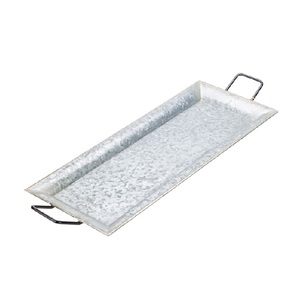 Plateau décoratif tactile en argent nickelé de haute qualité Vaisselle de service carrée de taille personnalisée pour la fête à la maison Motif ovale moderne - Product Image 4