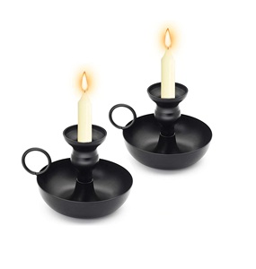 Bougeoir en métal fini noir de conception supérieure exportateur en gros dernière arrivée de l'Inde fabricant de matériaux en bois - Product Image 1