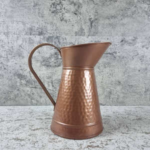 Hammered Copper Metal Pitcher <b>Vase</b> with Handle Rustic Farmhouse Flower Jug <b>for</b> Home Table Decor Wholesale - Product Image 5