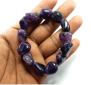 Pulsera de moda de piedras preciosas de cristal de piedra caída de amatista para hombres y mujeres, joyería de regalo y meditación energética - Product Image 4