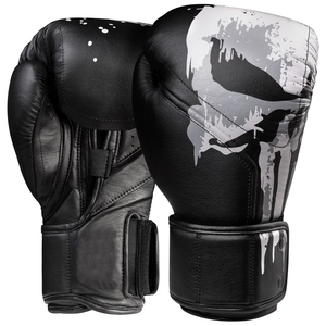 Guantes de boxeo de cuero profesional personalizados, equipo de entrenamiento profesional con logotipo personalizado para entusiastas de las artes marciales - Product Image 1
