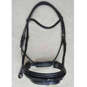 Más Vendido: Cabezada de Cuero Negro para Caballo con Cinta para la Frente y Cinturón Nasal de Cuero DD con Ondas de Cristal Enrolladas Únicas, Modelo Top Pick, para Caballos Full-Cob- - Product Image 1