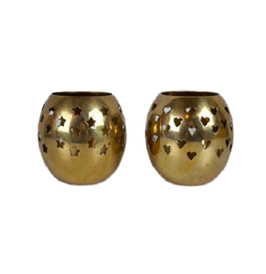 Porte-bougie votif rond de qualité supérieure, en métal couleur or, décoration de mariage, par Home Arts - Product Image 4