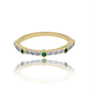 Joyería fina más vendida, anillo de banda de media eternidad de ónix verde de Plata de Ley 925 con piedras preciosas para joyería de boda - Product Image 3