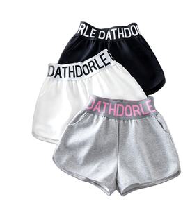 Pantalones cortos de entrenamiento de cintura alta personalizados para mujer, calzas holgadas 100% de poliéster con estampado, venta al por mayor - Product Image 5