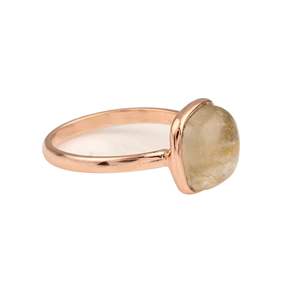 Banda de eternidad de Plata de Ley 925 personalizada, cojín de rutilo dorado Natural de 12mm, piedras preciosas, joyería de boda, chapado en rodio para fiestas - Product Image 1