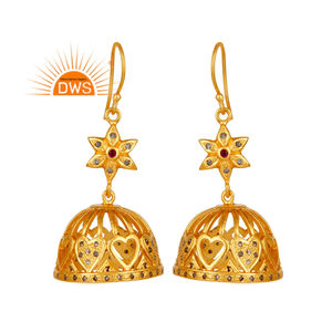 Trending 2026 Natural Diamond & Ruby Gemstone <b>Dangle</b> <b>Earring</b> for Women Jewelry Manufacturer - Product Image 1