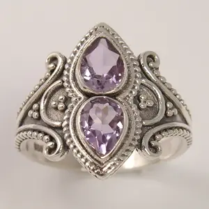 Amethyst Ring 925 Solide Sterling Silber Handgemachten Schmuck Ring Größe 4 zu 13 UNS Großhandel Shop