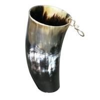 Corne de bœuf Viking, verre à boire, corne de bœuf, avec bordure dorée, verre décoratif classique fait à la main