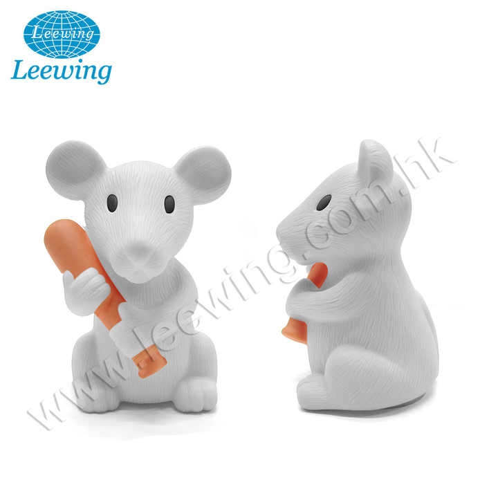 Business Promotion Gift Ideas Phthalate Free PVC Vinyl Custom OEM ODM Toy Grey Mouse Rat Animal Money Saving Box Piggy Bank