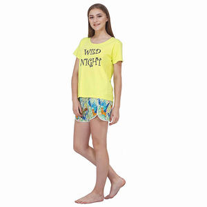 Conjunto de verano para mujer, camiseta informal con pantalón corto, talla grande, para dormir - Product Image 3