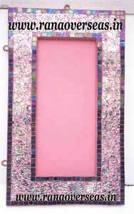 Polished Wooden Wall <b>Mount</b> <b>Photo</b> <b>Frame</b> <b>with</b> Colorful Glass Mosaic Eco-Friendly & Multifunction for Living Room and Office Decor - Product Image 2