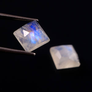 พลอยมูนสโตนธรรมชาติมูนสโตนเหลี่ยมเหลี่ยมเพชรพลอยทรงหลวมขนาด6X6มม. สำหรับทำเครื่องประดับ - Product Image 4