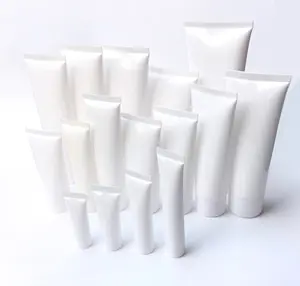 50ml Cosmetic Tubes Wholesale 30ml 50ml 100ml 150ml White Empty Blank Pe Plastic Cosmetic Printing Skincare Facial Cleaner Tube With Flip Top Lid
