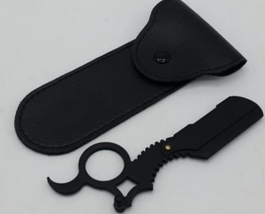 Rasoir à doigts de barbier en acier inoxydable à lame unique Bikini jetable de haute qualité pour le visage sous les bras-Logo personnalisé Noir de haute qualité - Product Image 5