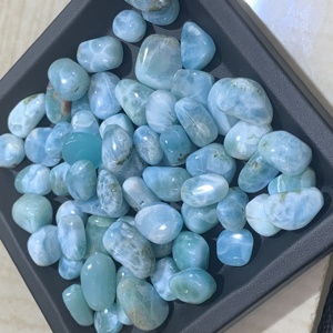 Pierre précieuse naturelle Larimar bleue de qualité AAAAA certifiée IGI, roulée par Rida Creations pour la fabrication de bijoux - Product Image 1