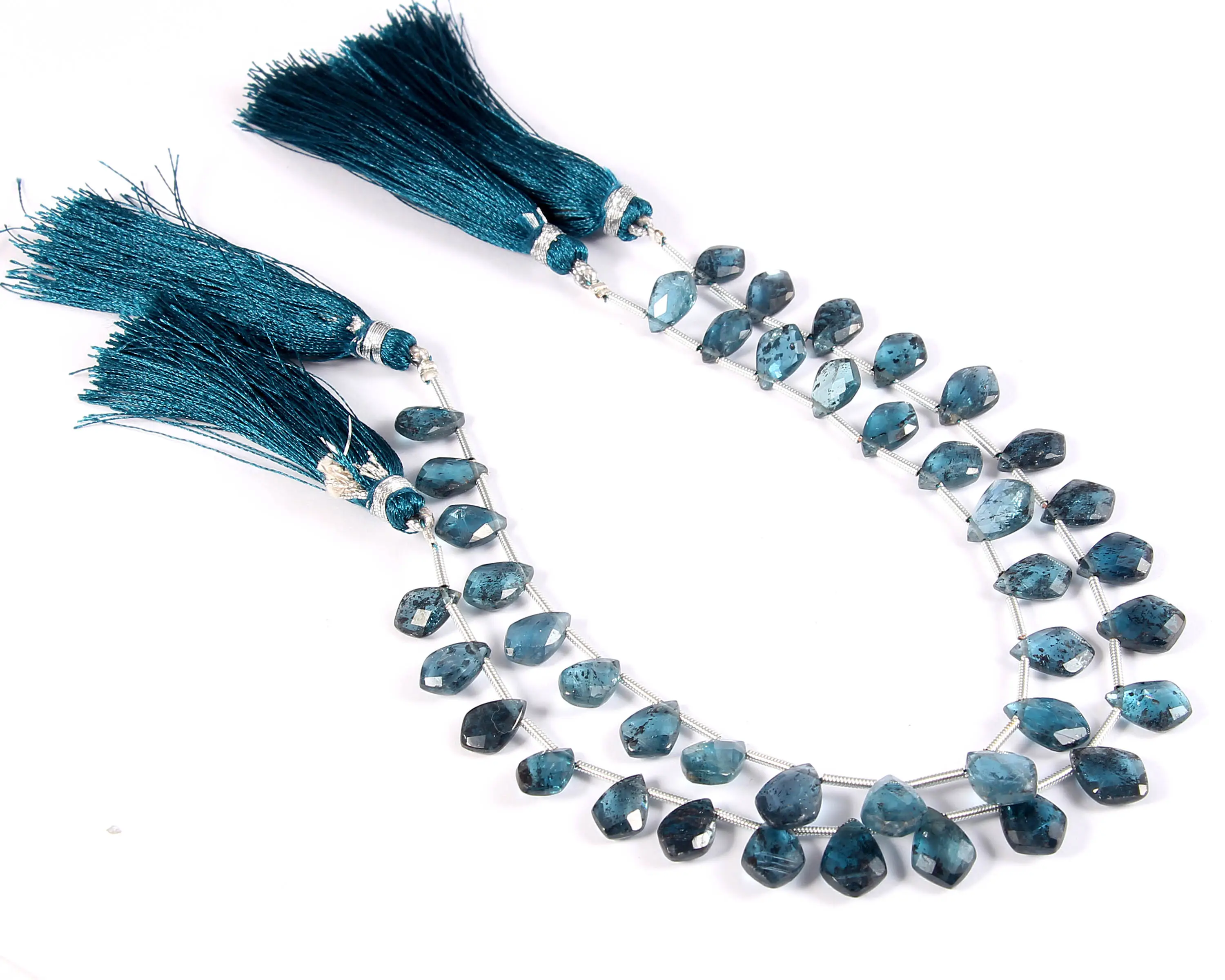 natural London blue moss indigo kyanite fancy shape faceted gemstone 6*9 mm 7*10mm strand