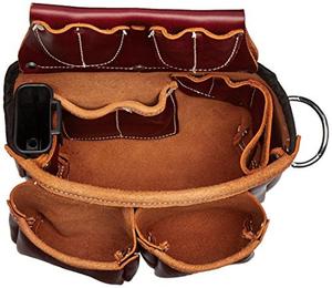 Wholesale Cheap Leather Carpenter Tool Pouches (Bags)-Brown/Silver/Black 200 lb Capacity - Product Image 3