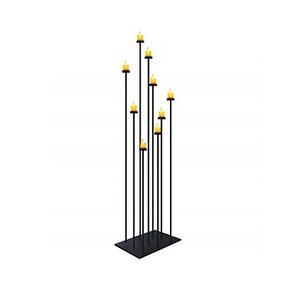 Candelabro de Hierro de 3 Brazos Color Negro con Base de Madera, Candelabro de la Mejor Calidad para Decoración de Sala de Estar - Product Image 6