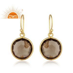 ต่างหูเงินแท้ประดับควอตซ์สโมคกี้ธรรมชาติ รุ่นล่าสุดปี 2026 สำหรับผู้หญิง จากผู้ผลิตเครื่องประดับ - Product Image 4