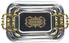 Plateau de service en acier à motif rose pour la cuisine à domicile - Product Image 4