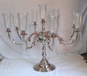 Candelabro de lujo para centro de mesa, moderno, de aluminio, niquelado, para boda, gran oferta - Product Image 4