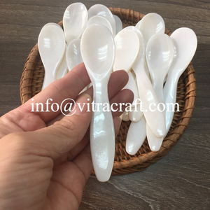 Cuillère en nacre traditionnelle écologique, cuillère à Caviar, cuillère de service à Caviar taille 9.5cm fait à la main Vietnam - Product Image 5