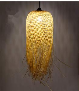 Abat-jour en bambou naturel tissé à la main, lustre décoratif en osier, offre spéciale, nouvel arrivage, vente en gros - Product Image 3