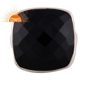 Stq — bague en argent Sterling 925 pour femmes, pierres précieuses naturelles, Onyx noir, gros bijoux - Product Image 1