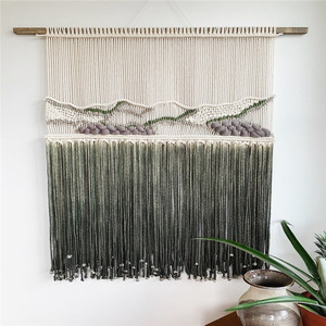 Nuevo mejor W1960 Macrame grande colgando de la pared verde Macrame decoración de la pared tapiz - Product Image 1