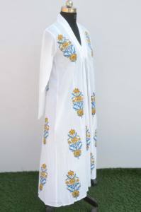 Vestido largo de algodón con estampado a mano para mujer, ropa informal, larga, de verano, novedad - Product Image 3