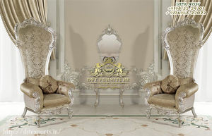 Silla de Dosel Francesa Dorada de Estilo Barroco con Taburete, Juego de Sillas con Capota Tallada de Lujo, Sillas Clásicas Europeas para Sala de Estar - Product Image 4