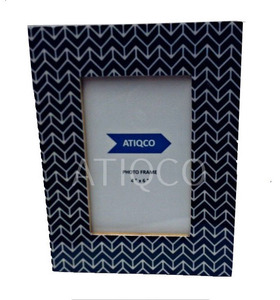Thẩm mỹ đầy màu sắc bằng gỗ hình chữ nhật hình ảnh khung gương tối màu đen và trắng zigzag Gallery viền thiết kế - Product Image 6