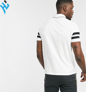 Diseño de bordado personalizado de alta calidad 100% algodón corto Selves Stripes Golf Polo precio barato al por mayor para hombres Polo camiseta - Product Image 3