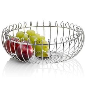 Cesta de fruta decorativa hecha a mano con Acabado niquelado, soporte de cesta de frutas y verduras de diseño personalizado de calidad Superior - Product Image 1