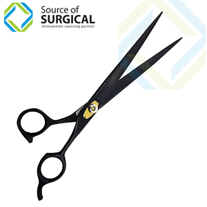 Tijeras de Peluquería Canina de Alta Calidad con Recubrimiento de Polvo Negro, Tijeras de 3 Anillos para Peluquería Canina, Hoja de Acero Inoxidable, Mango de Cerámica - Product Image 6