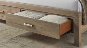 Parure de lit Double avec cadre en bois massif, ensemble de chambre à coucher - Product Image 3