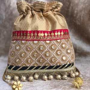 2021 nuevo bolso de mano de seda patrón de piedra brillante espejo Zari trabajo con forro de PU para fiestas bodas elegantes bolsos de noche - Product Image 1