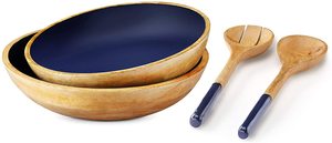 Wooden salad <b>servers</b> with a painted shaft. Length 29 cm. - Product Image 2