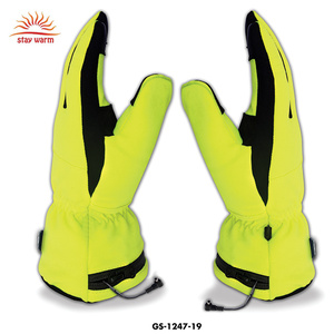 Unisex Waterproof Windproof Cold Warm High Visibility Yellow 7.4V <b>Battery</b> Heated Gloves - Product Image 4