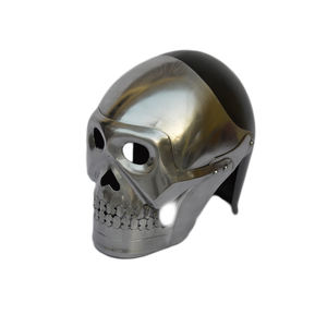 Casque d'armure en métal, style médiéval, de haute qualité, avec Design de finition couleur argent - Product Image 1