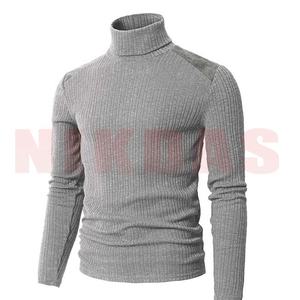 Color personalizado de poliéster/algodón cuello redondo de lana de invierno de talla grande suéter para hombres - Product Image 4