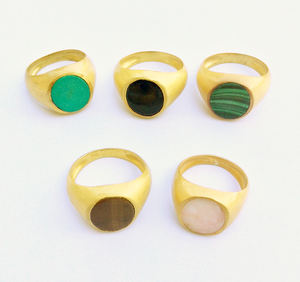 Plata de Ley 925 chapado en oro proveedor mayorista de hecho a mano hombre barato bajo MOQ de moda único Multi anillos de piedras preciosas - Product Image 2