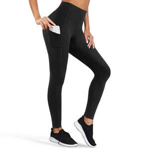 Leggings de sport taille mi-haute personnalisables pour femmes avec poche cargo respirante, antibactériens et résistants aux déchirures, style décontracté - Product Image 2