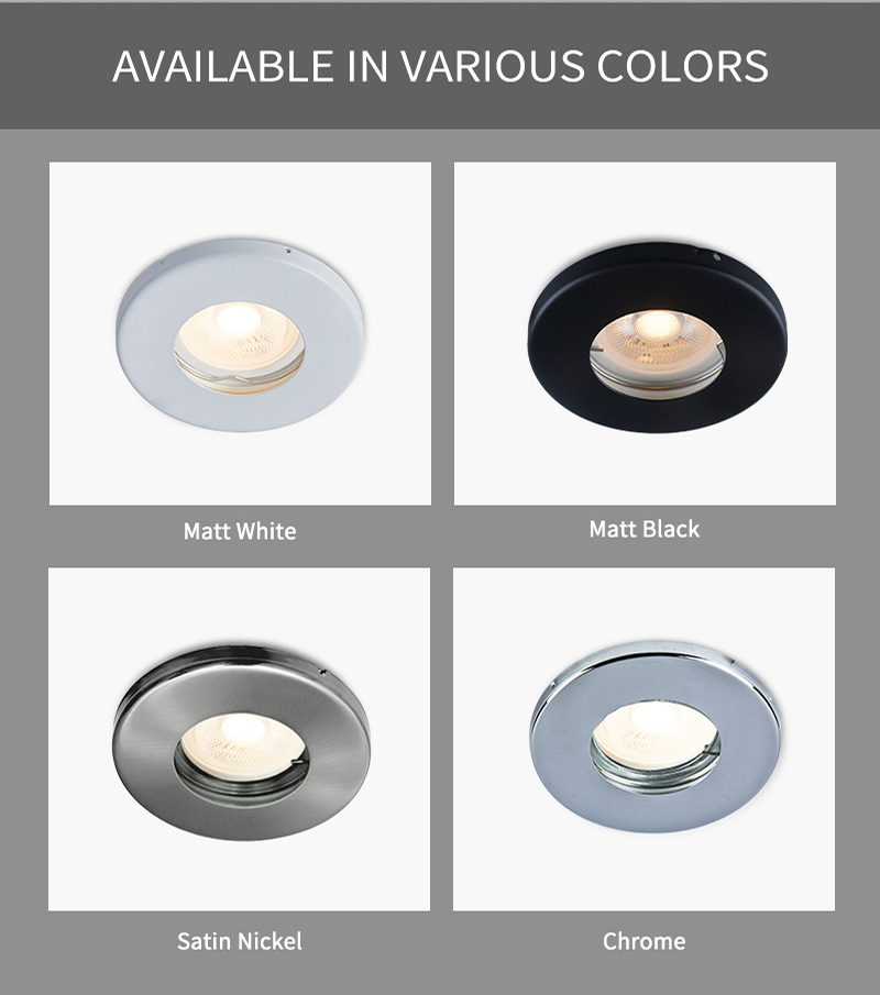 Round White Bathroom Spotlights IP65 Waterproof Recessed LED Downlight