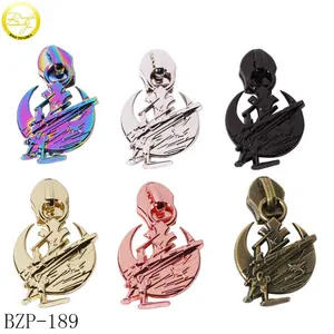 Custom Logo Zip Slider Pendant Rainbow Plated Brand Zipper Puller For Garments