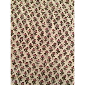 100% coton main bloc imprimé fleur tissu beaux vêtements pour femmes indiennes pour femmes garçons filles-pour Sari chemises jouets - Product Image 6