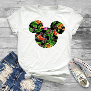 Ropa de mujer t camisa flores Mickey gráfico t camisa ropa de calle Tops para mujer - Product Image 2